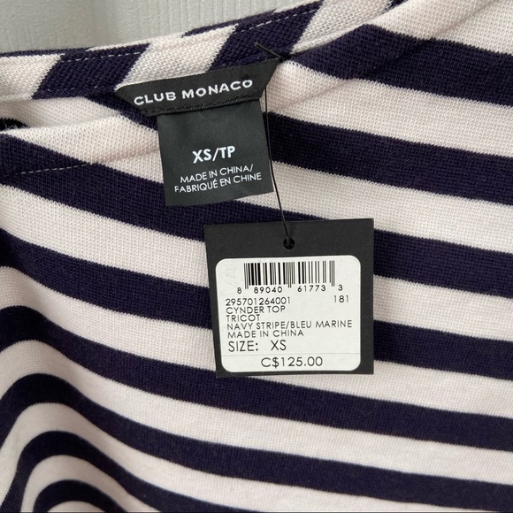 NWT Club Monaco striped one shoulder top - Picture 2 of 5